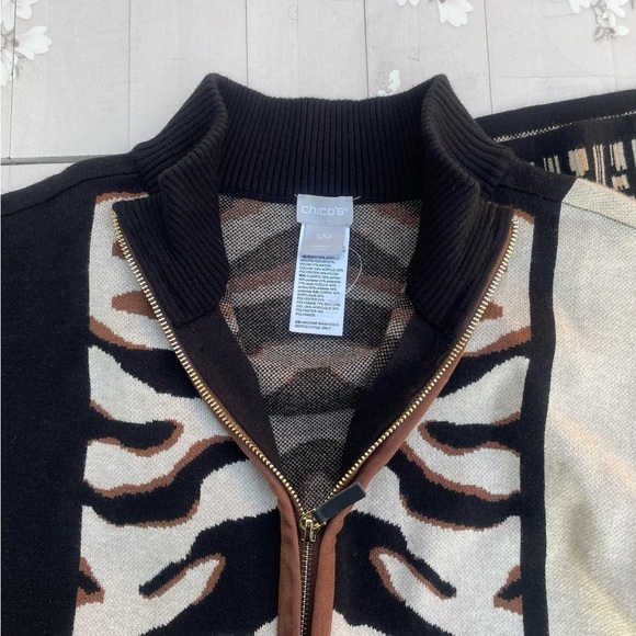 Chico's Black and White Zebra Print Poncho - Picture 5 of 5